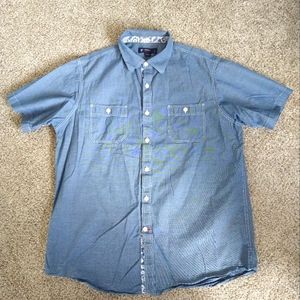 Cremieux Collection blue button down shirt mens Size L